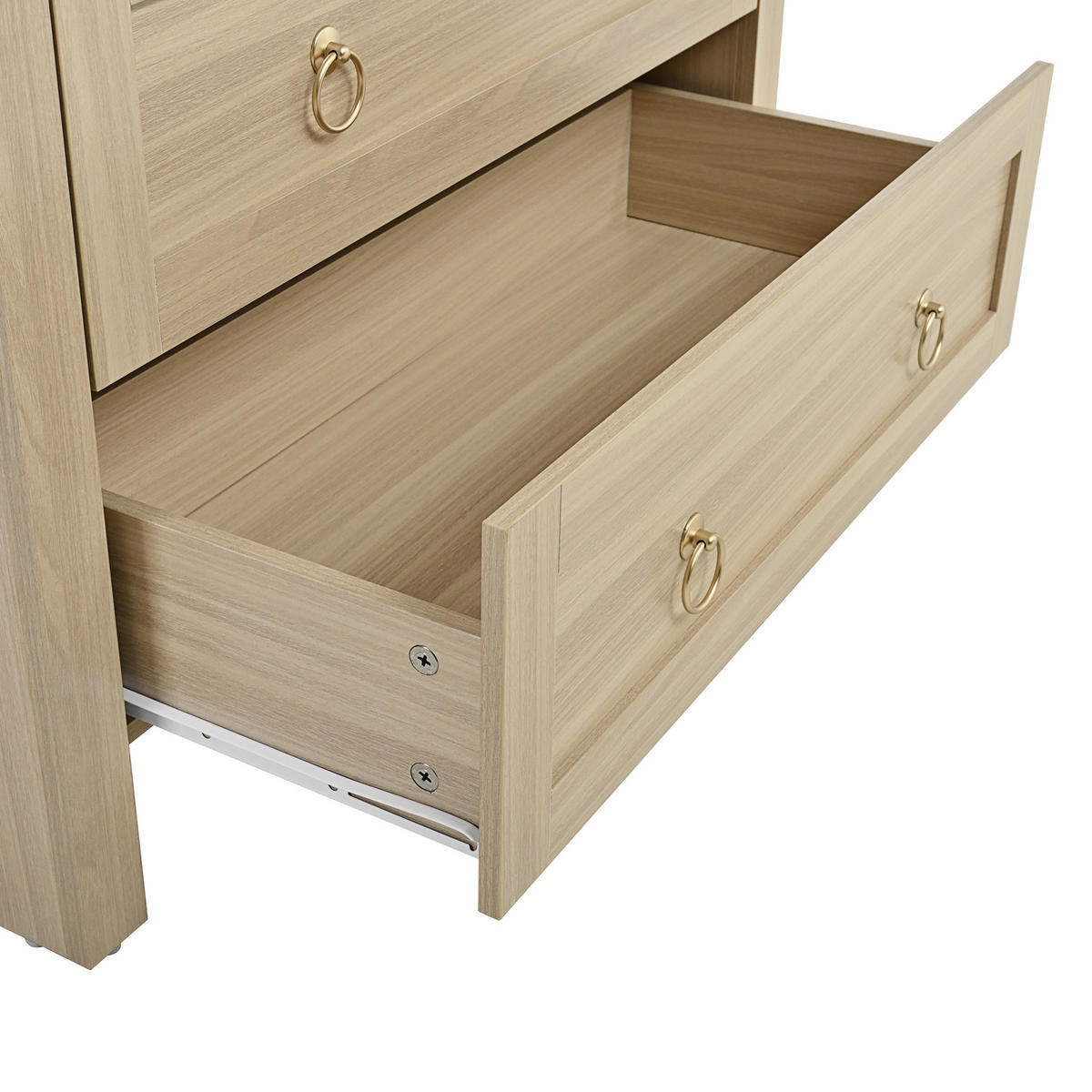 KOMMODE 80/40/180 cm aus MDF mit Rattangeflecht und verstellbaren Regalböden Eichefarben - Eichefarben, Holzwerkstoff (80/180/40cm) - Modenvie