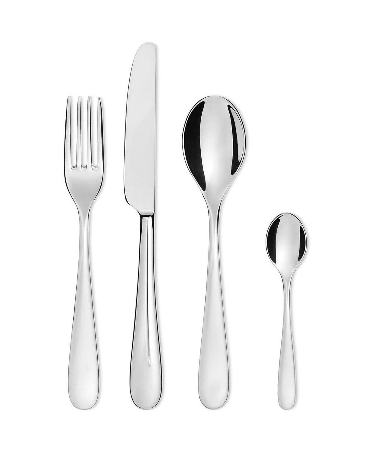 BESTECKSET Nuovo Milano - 5180S24M - Monoblock - 24-teilig - von Ettore Sottsass - Silberfarben, Metall - Alessi