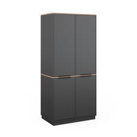 KLEIDERSCHRANK Betti Anthrazit 82 x 179 cm mit 4 Türen - Anthrazit/Sonoma Eiche, Holzwerkstoff (82/179/50cm) - Vicco