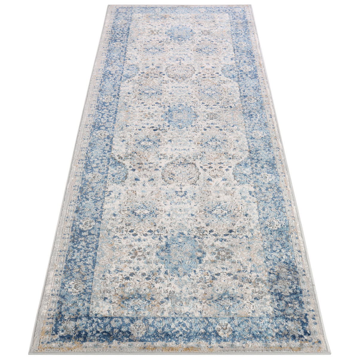 TEPPICHLÄUFER VALLEY hellblau vintage 120/200 cm - Hellblau, Textil (120/200cm) - Tapiso