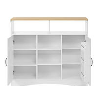 KÜCHENINSEL 110/34-68/97,5 cm weiß mit klappbarer Arbeitsplatte auf Rollen - Weiß, Holzwerkstoff (110/97.5/68cm) - OKWISH