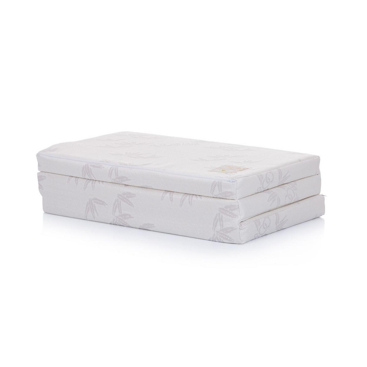 KLAPPMATATZE 120 x 60 x 6 cm weiß Bambus, Bezug waschbar - Weiß, Textil - Chipolino