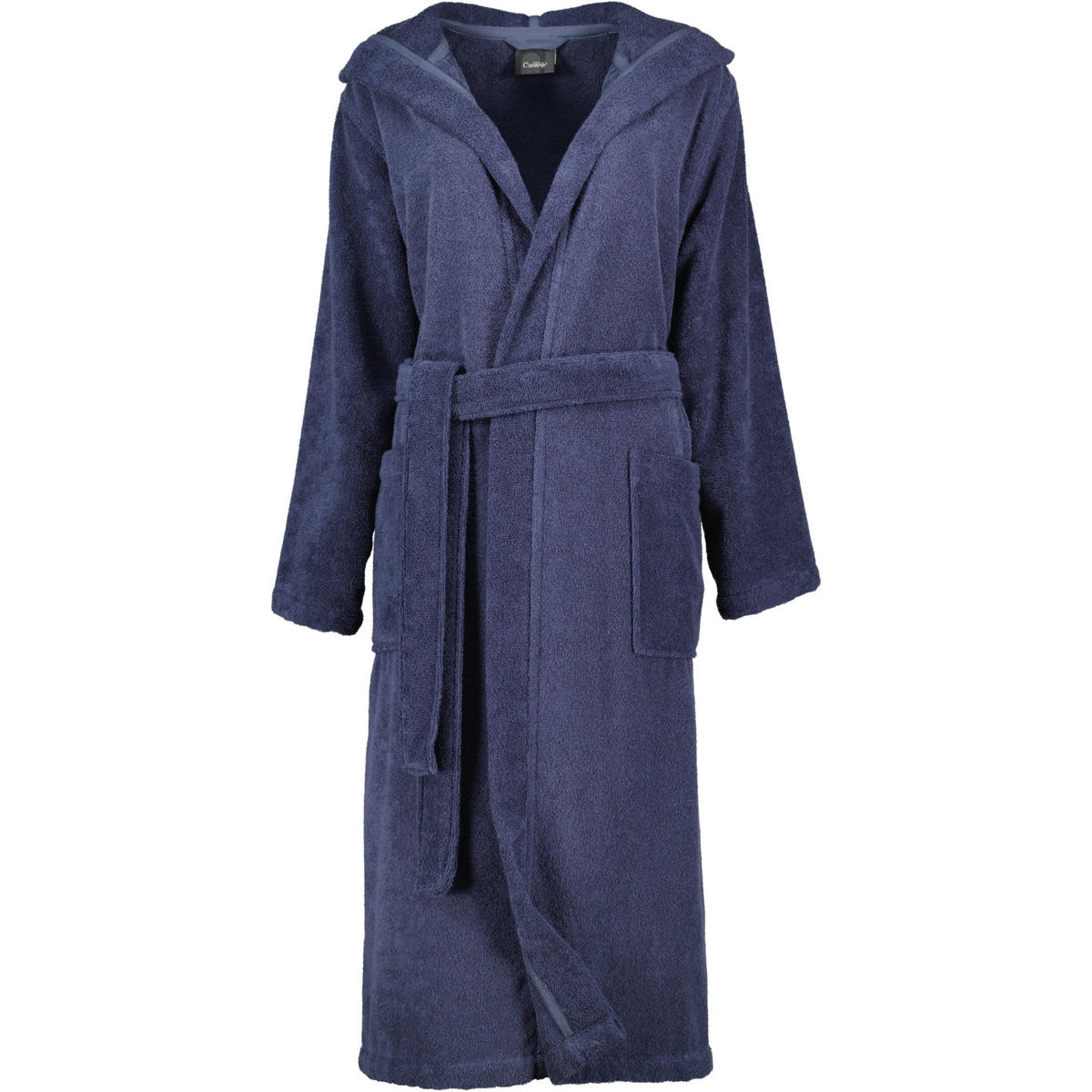 BADEMANTEL DAMEN KAPUZE UNI 827 BLAU - 17 - Blau, Textil (Snull) - Cawoe