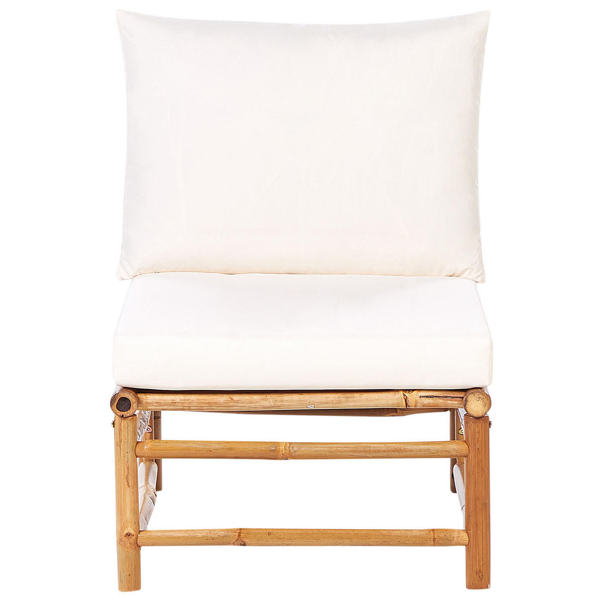 GARTENSTUHL Holz Cremeweiß Cerreto - Hellbraun/Weiß, Holz (55/80/67cm) - Beliani