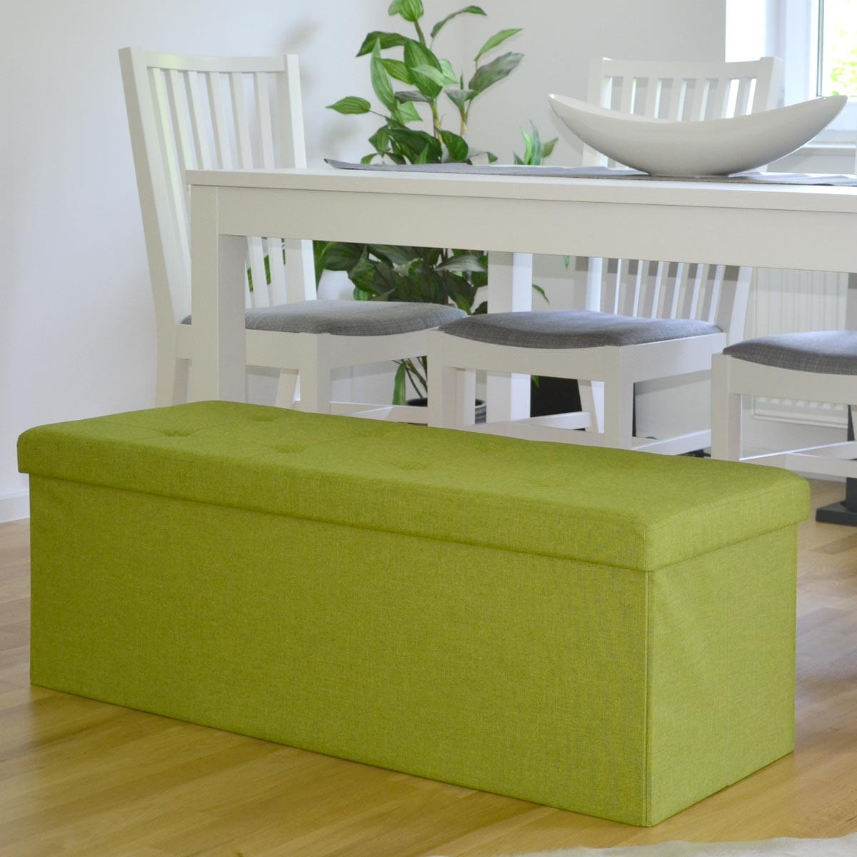 SITZBANK Faltbar, 110/38/38 cm, mit 2 Trennwänden, 120 Liter, Grün - Grün, Kunststoff (38/38/110cm) - Dunedesign