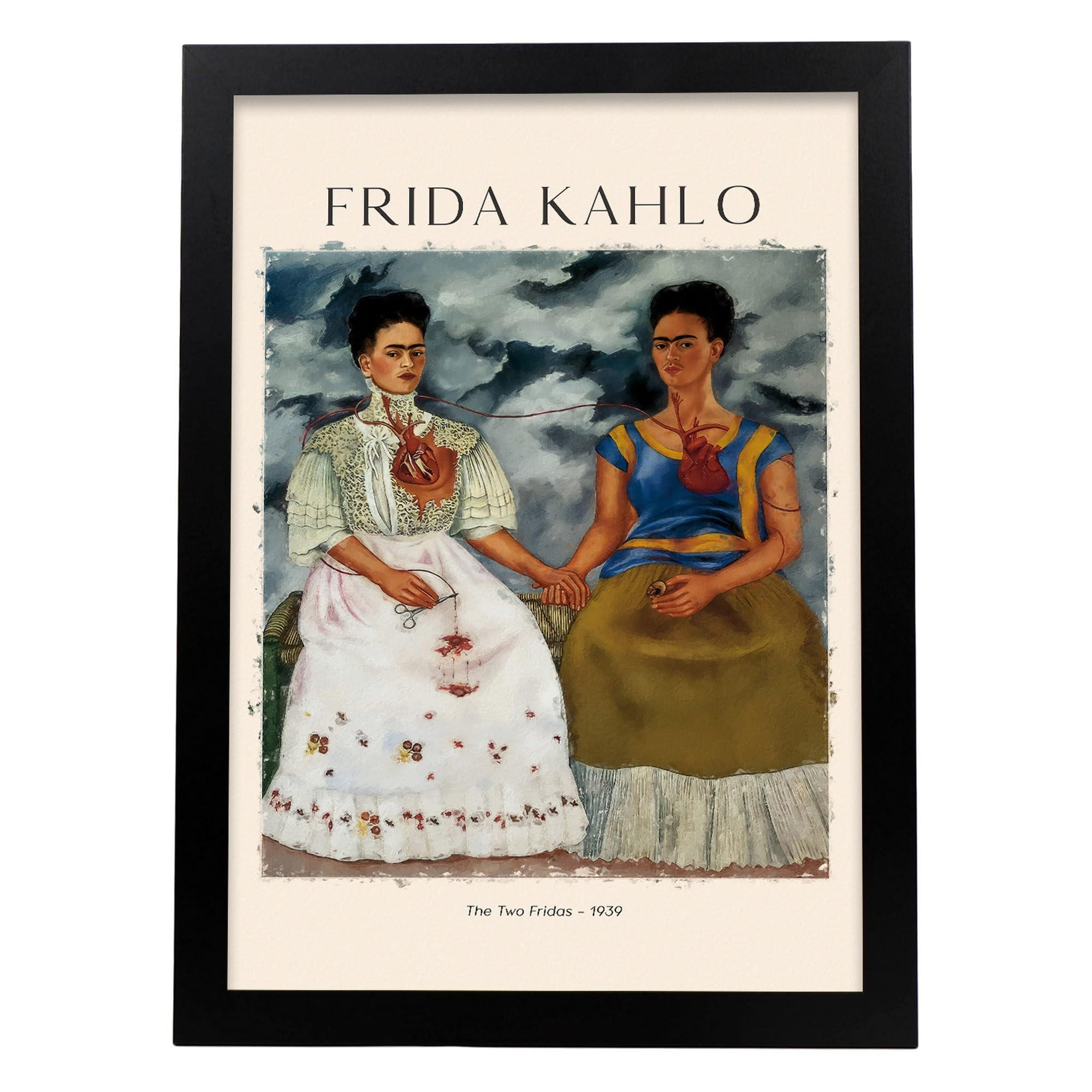 POSTER Zwei Fridas A3 Schwarzer Rahmen - Schwarz, Papier (29.7/5/42cm) - Nacnic