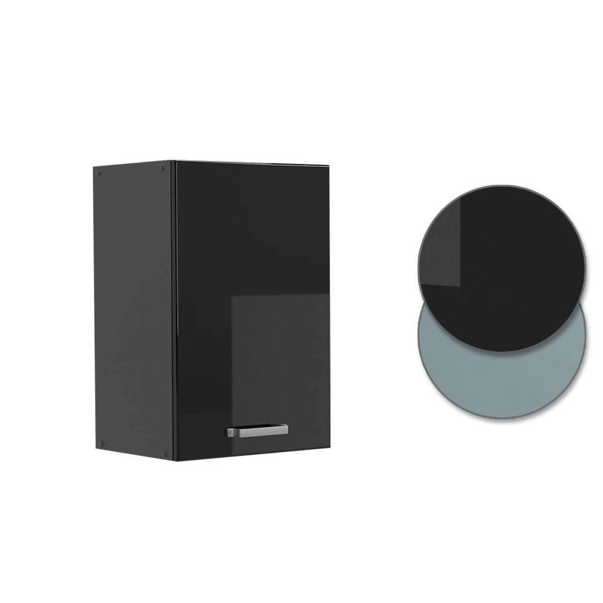 HÄNGESCHRANK R-Line Schwarz Hochglanz 40 cm - Schwarz Hochglanz/Anthrazit, Holzwerkstoff (40/60/31cm) - Vicco
