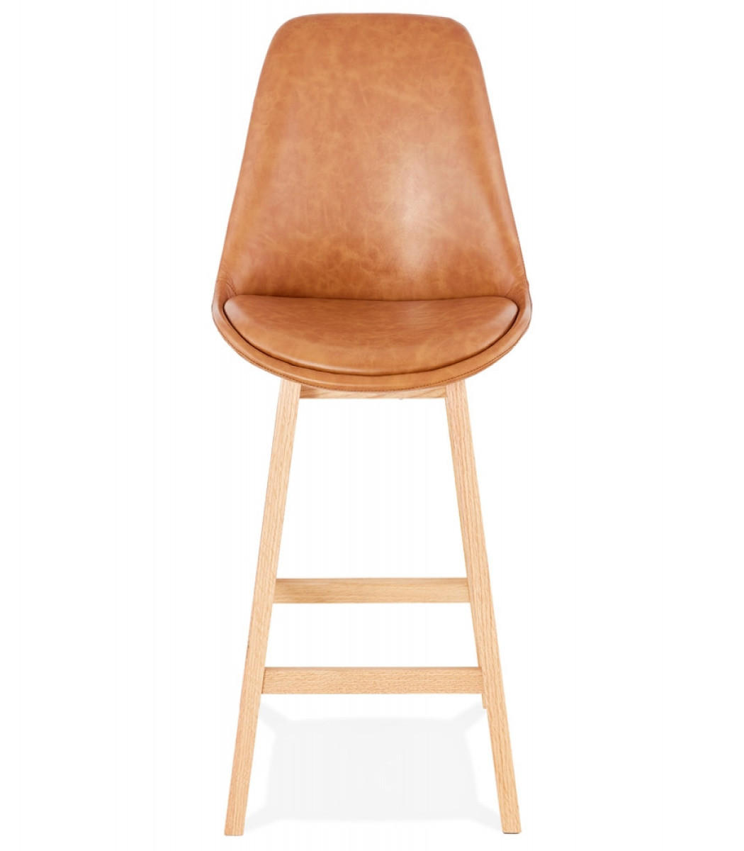 HOCHSTUHL aus Holz im modernen Stil ELENA, Braun-Beige 48x56x102 cm - Eichefarben/Braun, Eichenholz/Holz (48/102/56cm) - KADIMA DESIGN