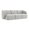 3-SITZER SOFA Samt Stoff Grau - Silberfarben/Schwarz, Holzwerkstoff/Kunststoff (244/75/94cm) - Makamii