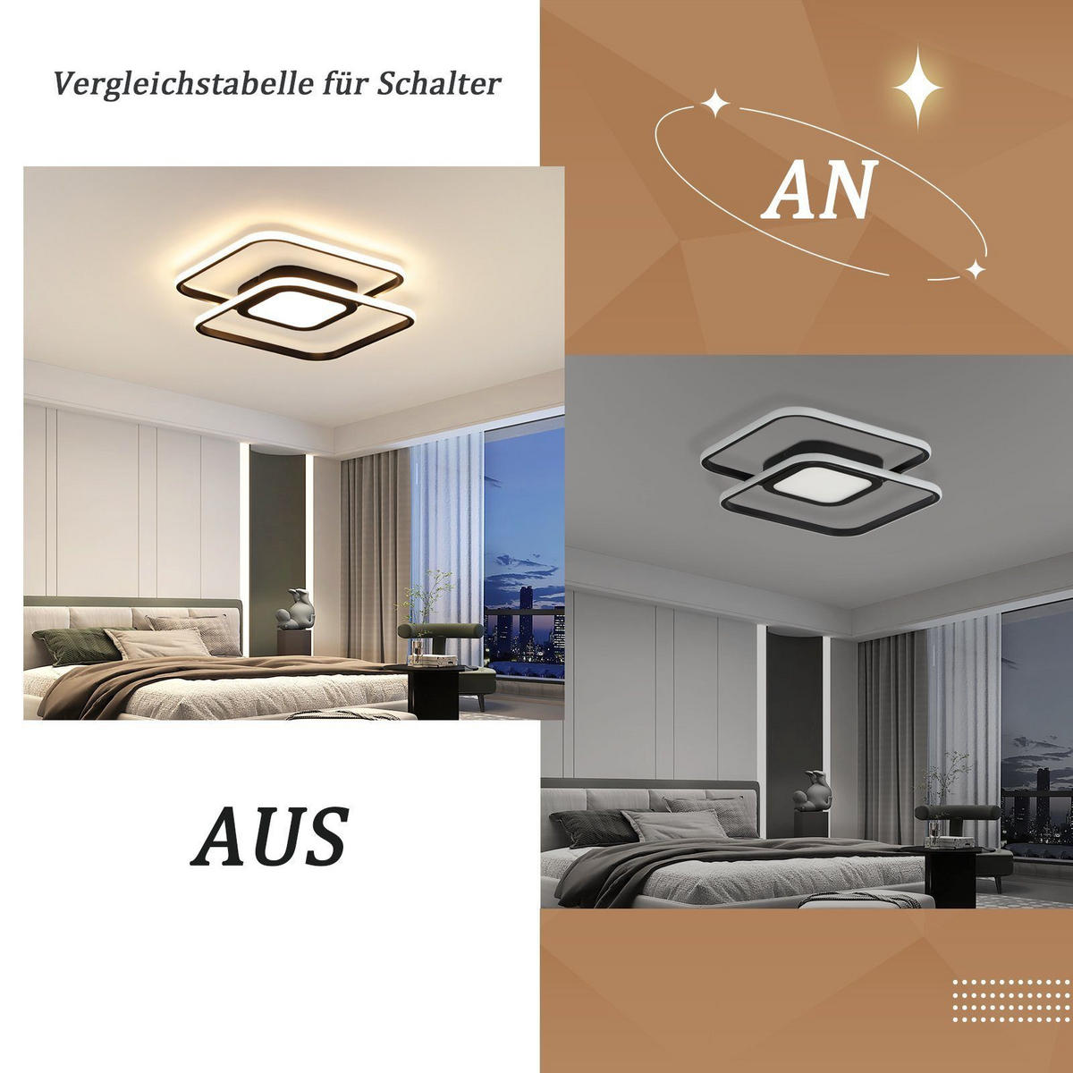 LED-DECKENLEUCHTE Carl 38.8/38.8/4.7 cm - Schwarz, Metall (38.8/38.8/4.7cm) - Nettlife