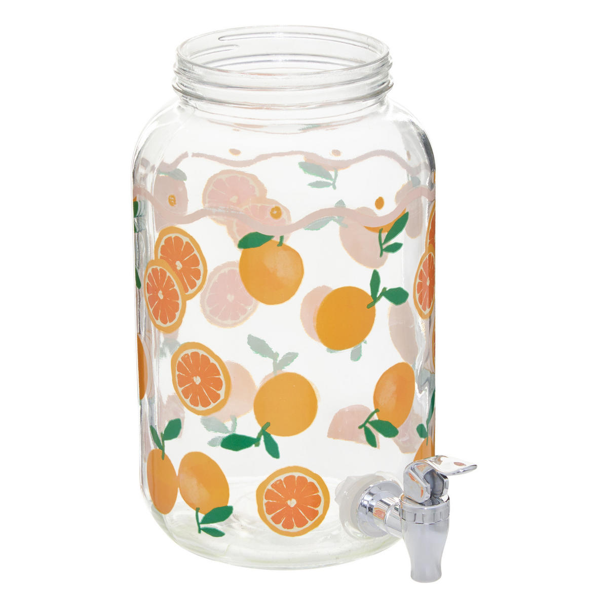GETRÄNKESPENDER Fruity Orangen 4 l 15/15/25,6 cm - Transparent, Glas (15/15cm) - Secret de Gourmet