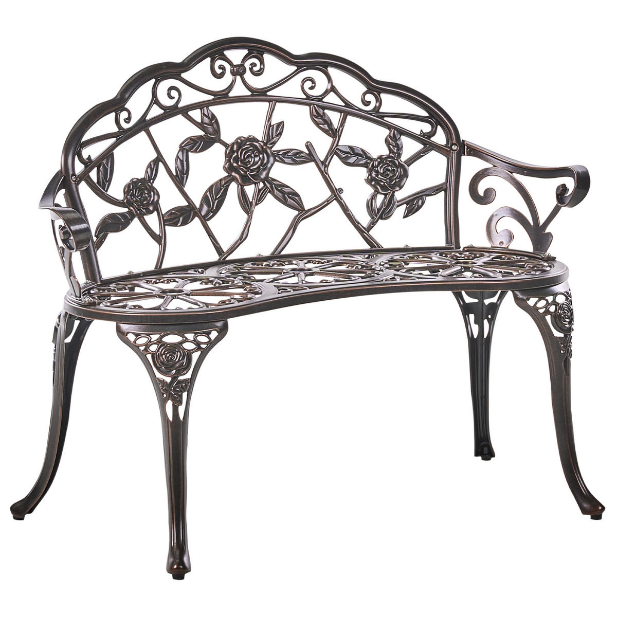 GARTENBANK Dunkelbraun Piura - Dunkelbraun, Metall (88/80/49cm) - Beliani