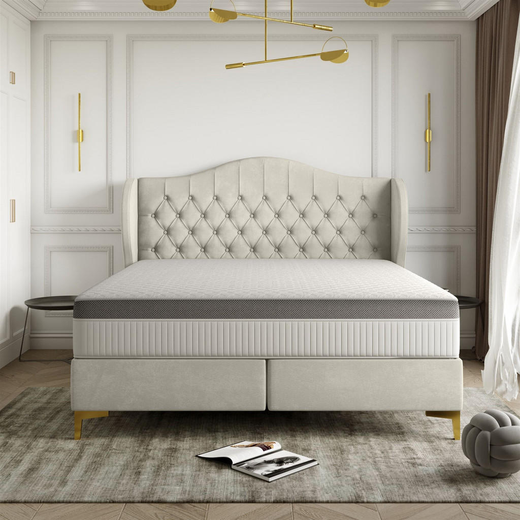 Thumbnail - Fun Möbel Polsterbett, Creme, Textil, 160x200 cm, Schlafzimmer, Betten, Polsterbetten