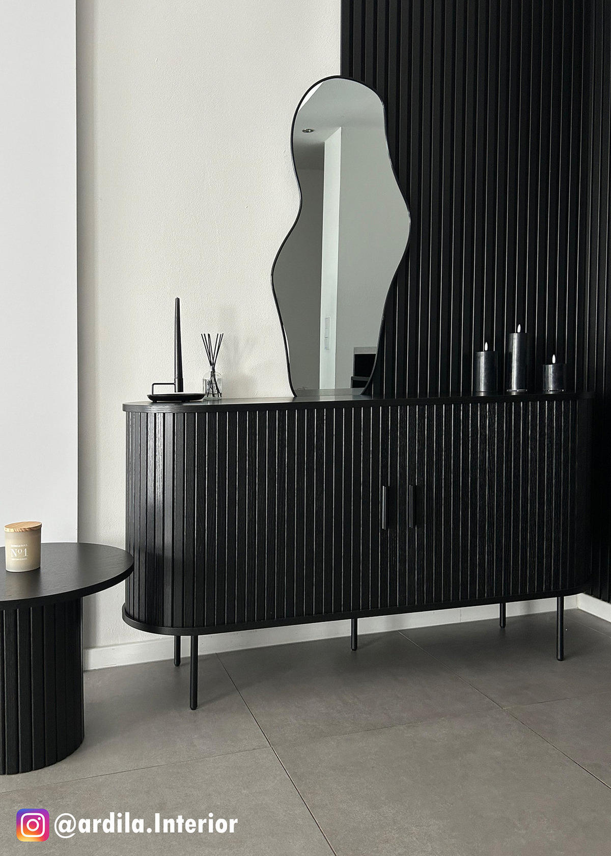 SIDEBOARD - MDF / Metall - Eiche - Eichefarben/Schwarz, Holzwerkstoff/Metall (140/76/40cm) - home24