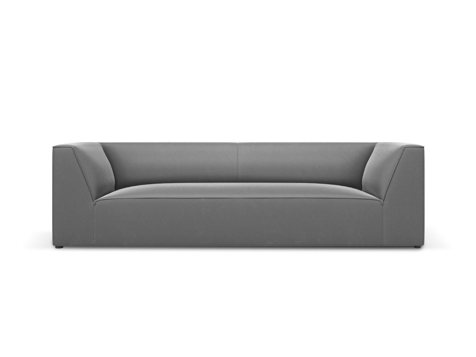 SOFA Ruby aus Samt grau 3 Sitzplätze - Grau, Textil (93/69/232cm) - Micadoni