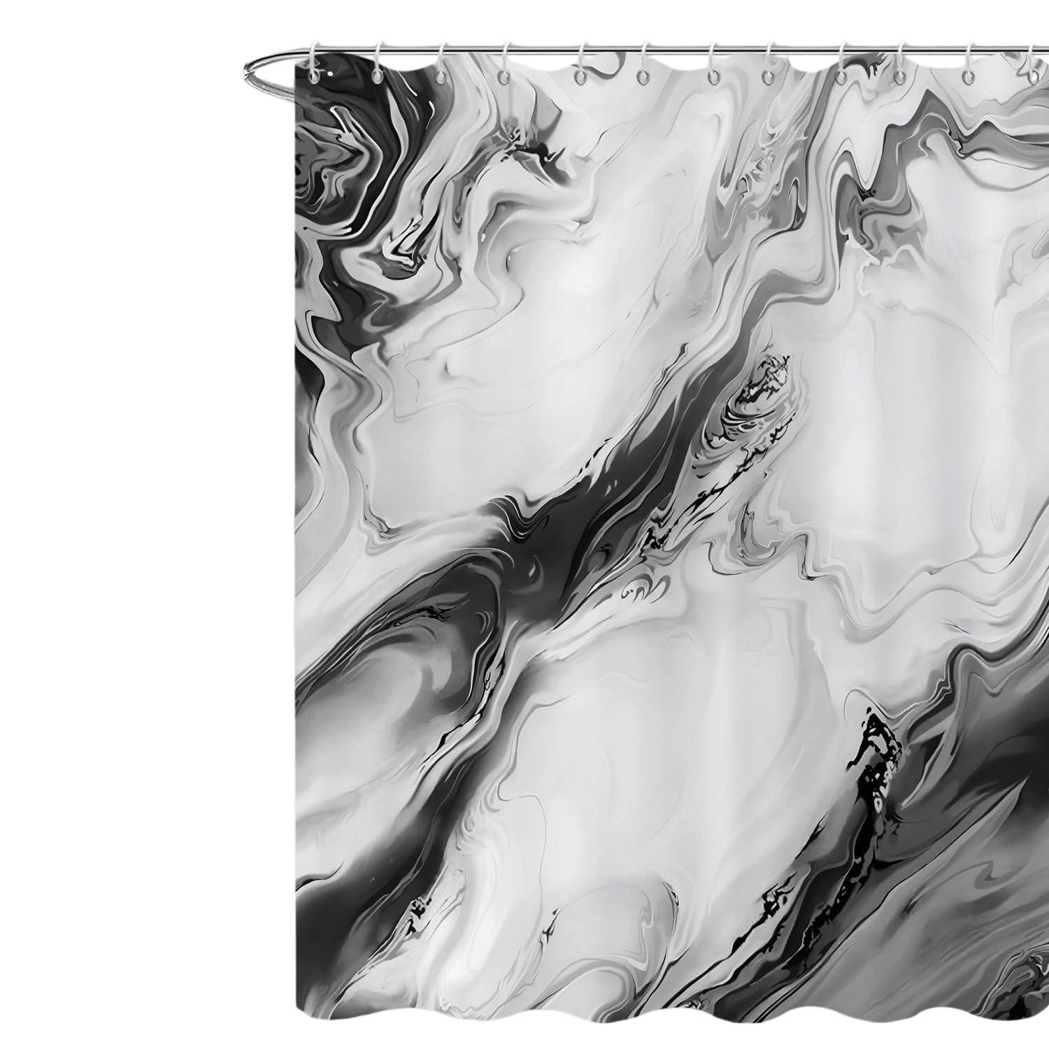 DUSCHVORHANG Aquarell Marmor 180 x 180 cm - Schwarz, Textil (180/180cm) - Kaket