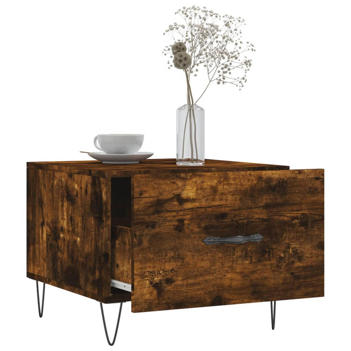COUCHTISCHE 2 Stk. Räuchereiche 50x50x40 cm Holzwerkstoff - Braun, Holzwerkstoff (50/50/40cm) - furnicato