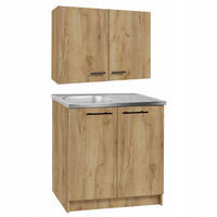 SPÜLUNTERSCHRANK 80cm mit Siphon Eichenfarbe - Eichefarben, Holzwerkstoff (80/82/46cm) - Stamar