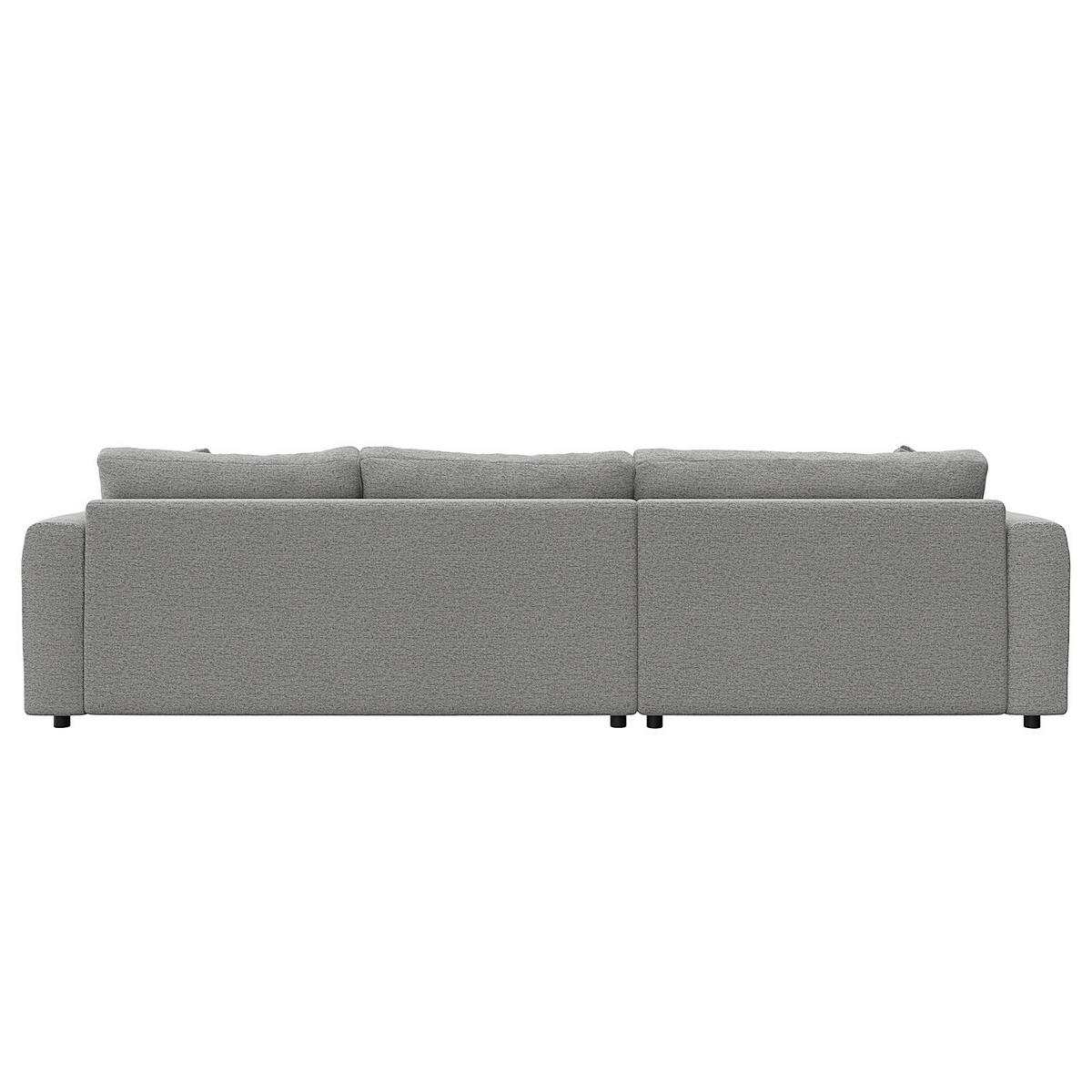 ECKSOFA mit Longchair - Hellgrau/Schwarz, Kunststoff/Textil (286/183cm) - home24