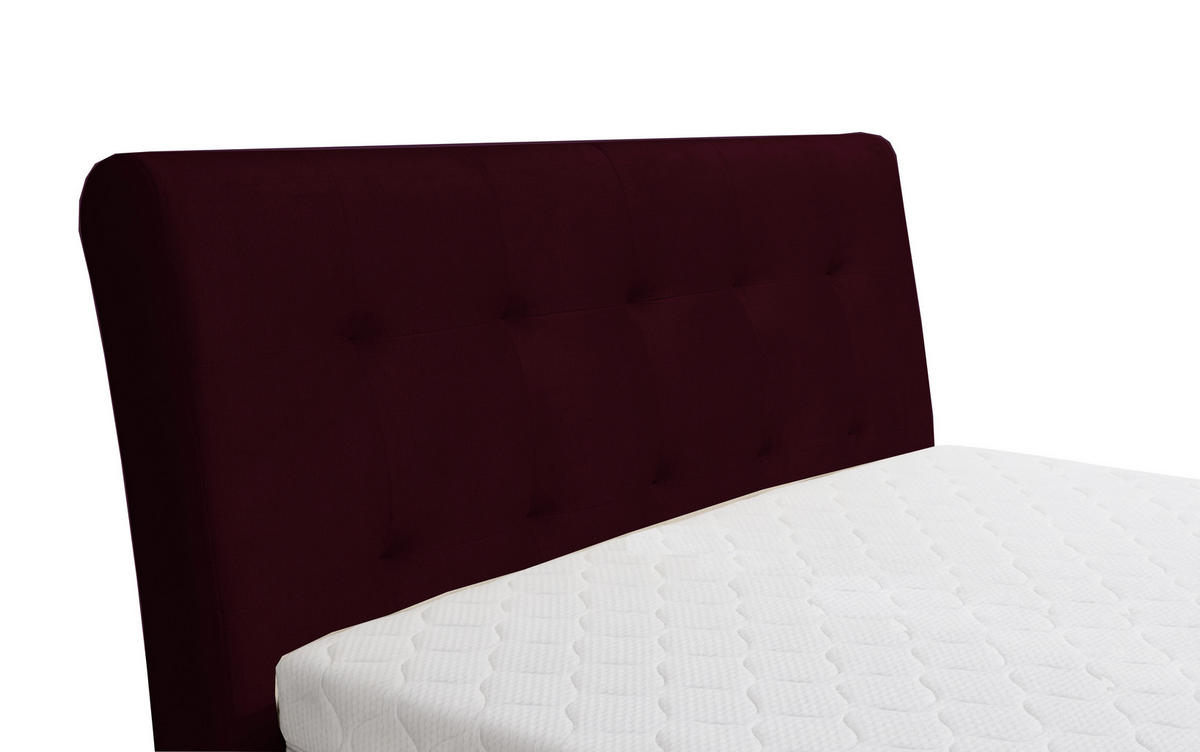 POLSTERBETT mit Bettkasten und Matratze SOLIS, Bordeaux, 160x200 cm - Bordeaux, Textil (160/200cm) - KS Home Concept