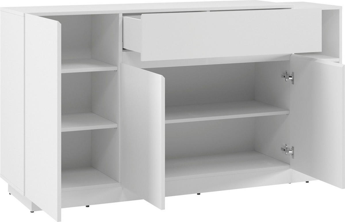 KOMMODE Bristol weiß 163 / 40 / 86cm - Weiß, Holz/Holzwerkstoff (163/86/40cm) - Feldmann-Wohnen