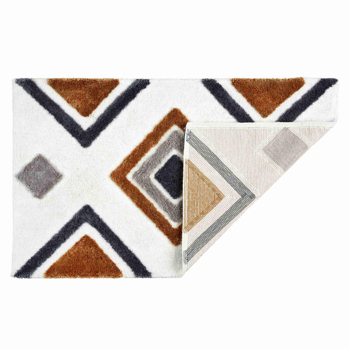 BADTEPPICH Braun, Grau, Schwarz, Weiß 60/90 cm  - Schwarz/Braun, Basics, Textil (60/90cm) - Schöner Wohnen
