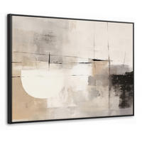 LEINWAND Bilder mit Rahmen - Abstrakt - Kunst - Grau - 100x70 - Hellgrau, Textil (100/70cm) - MuchoWow