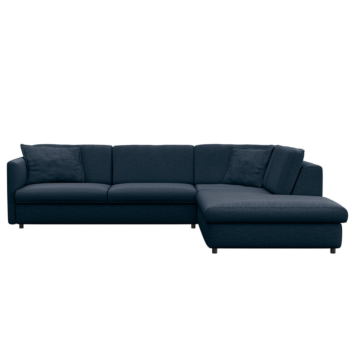 ECKSOFA mit Ottomane - Blau/Schwarz, Kunststoff/Textil (328/272cm) - home24
