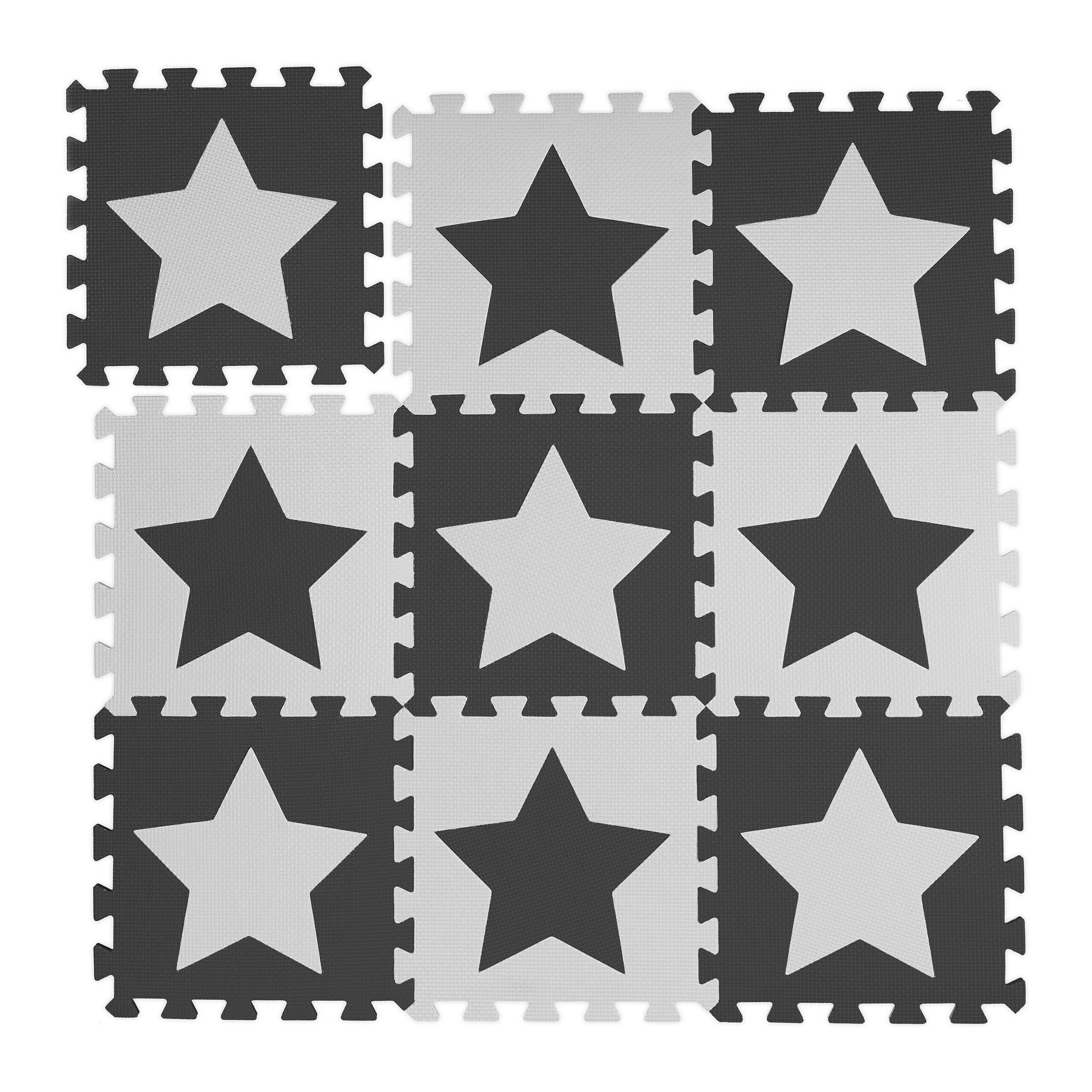 9XPUZZLEMATTE - Schwarz/Grau, Kunststoff (32/32cm) - Relaxdays