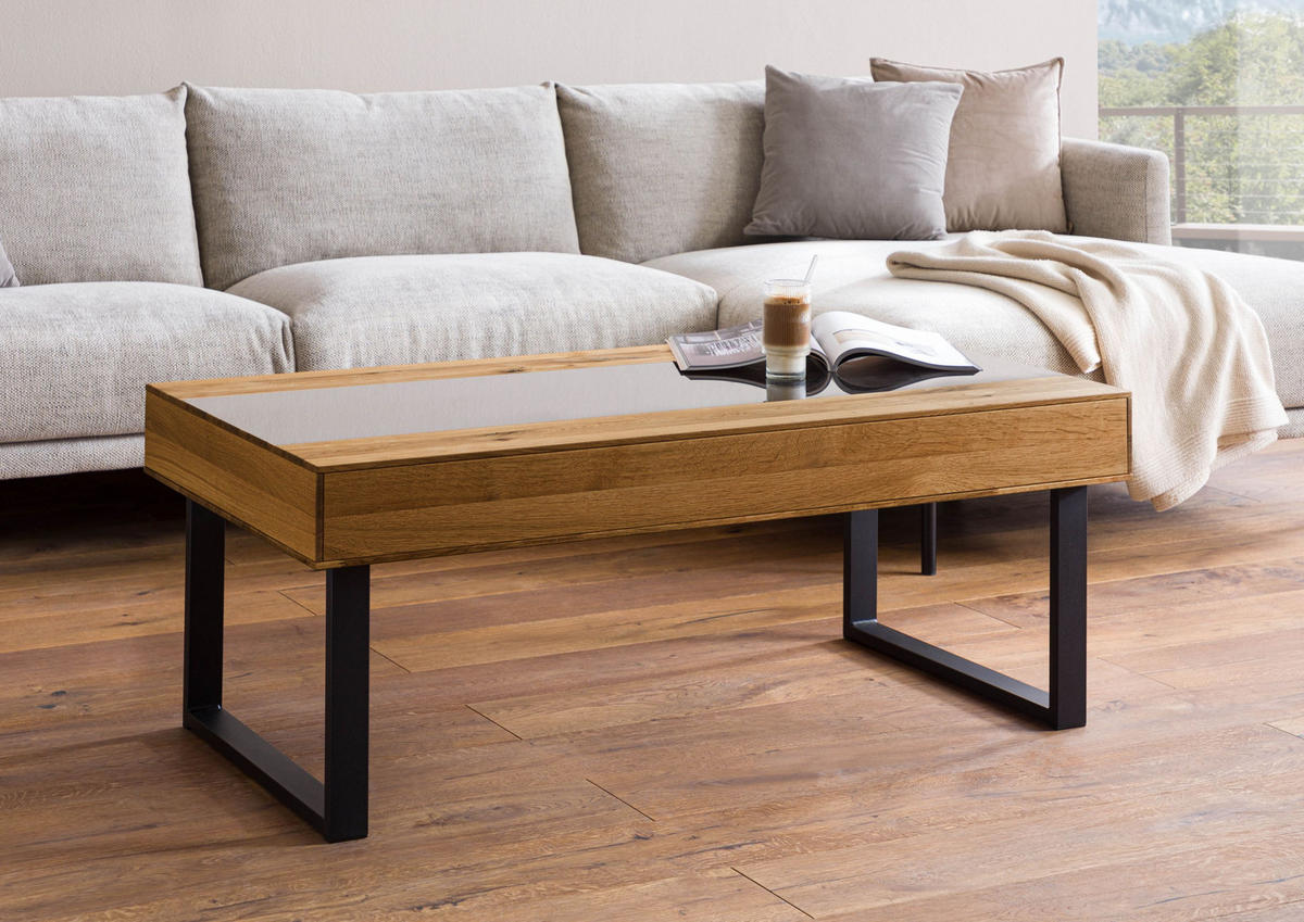 COUCHTISCH Wildeiche 120x65x45 natur geölt LINDAU #01 - Naturfarben, Holz (120/65/45cm) - Massivmoebel24