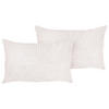 DEKOKISSEN CORD 2er-Set Cremeweiß 50/30 cm Millet - Ecru, Textil (50/30cm) - Beliani