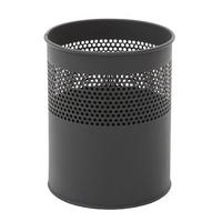 PAPIERKORB halbperfortiert Aus Metall 10 Liter 27,5x23,5 cm Schwarz - Schwarz, Metall (23.5/27.5/23.5cm) - PROREGAL