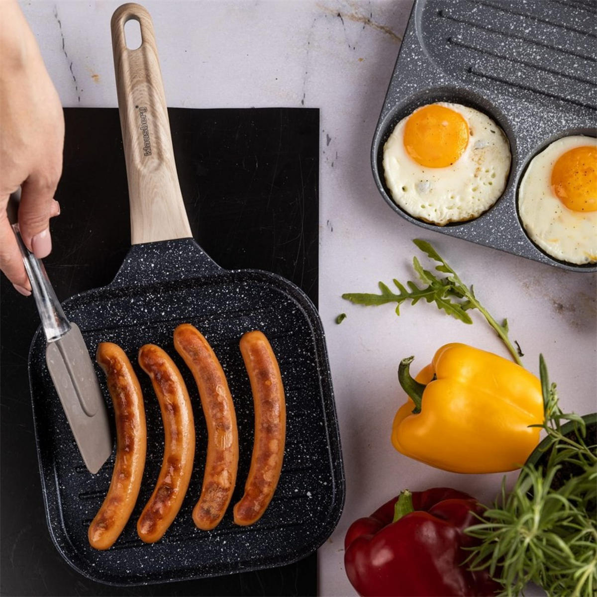 GRILLPFANNE Schwarz 36/18/2.5 cm KB7810 - Schwarz, Metall (18cm) - Klausberg 