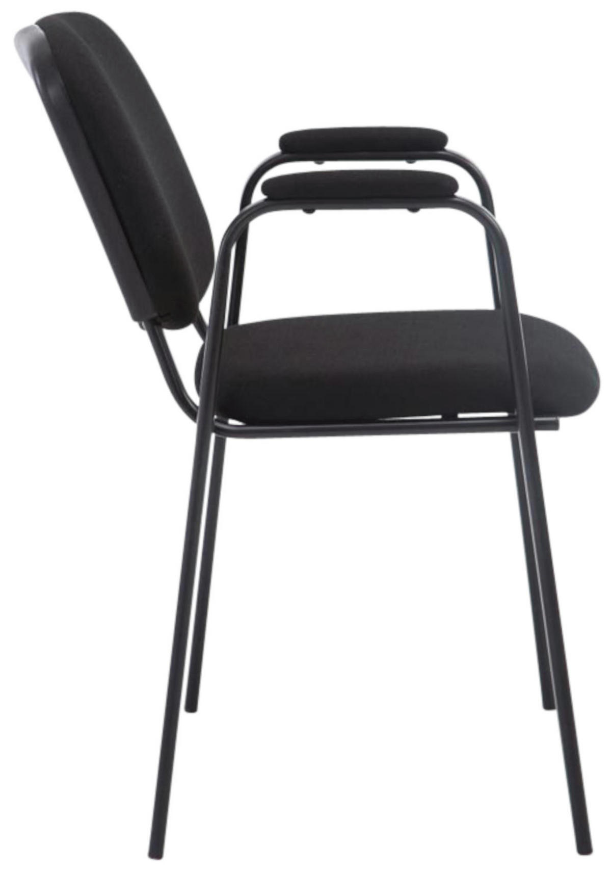 BESUCHERSTUHL 4er Set Stoff schwarz - Schwarz, Textil/Metall (53/79/55cm) - CLP