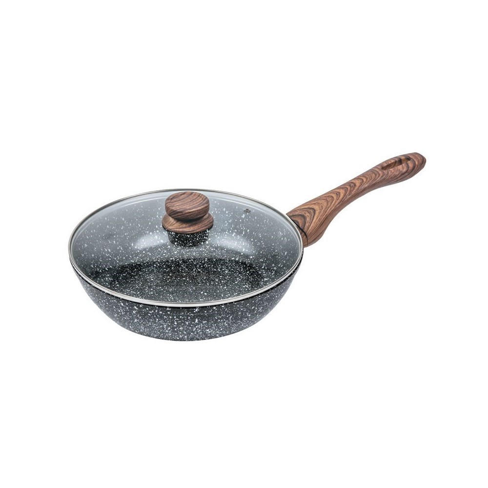 WOK Grau 24/24/7 cm KH1583 - Grau, Glas (24cm) - Kinghoff 