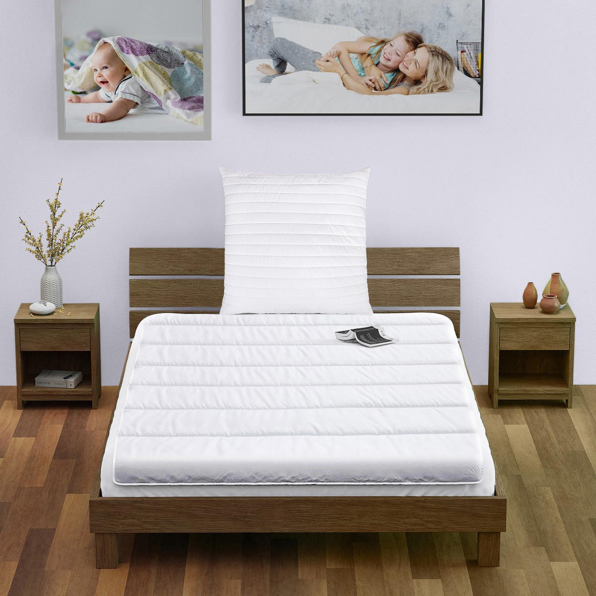 BETTENSET Bettdecke und Kopfkissen 135/200 cm Microfaser Ganzjahresdecke - Weiß, Textil (135/200cm) - wometo