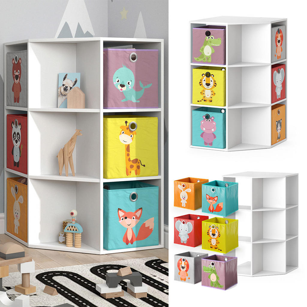 Thumbnail - Vicco Kinderregal, Weiß, Holzwerkstoff, 9 Fächer, Quadratisch, 64x107.8x64 cm, Kinder- & Jugendzimmer, Kindermöbel, Kind...