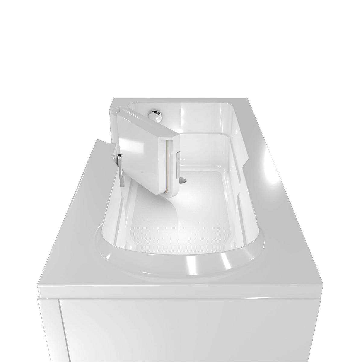 SENIORENWANNE mit Tür S17-R 75x150cm ohne Armatur - Weiß, Glas/Kunststoff (150/54/75cm) - AcquaVapore by Sandra Jentho