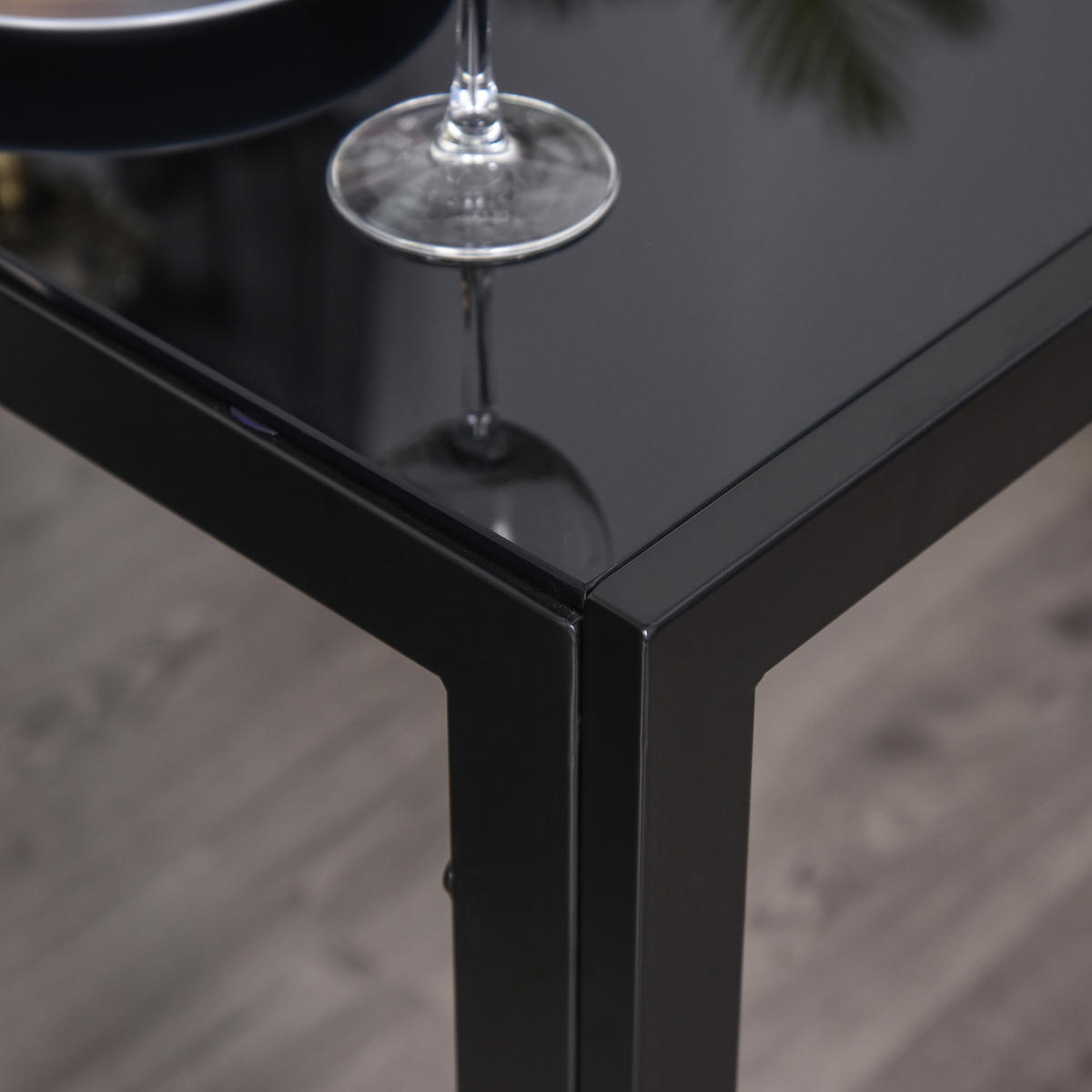 ESSGRUPPE Esstisch mit 2 Stühlen Platzsparend Esszimmergruppe Sitzgruppe Schwarz - Schwarz, Glas (75/75/75cm)