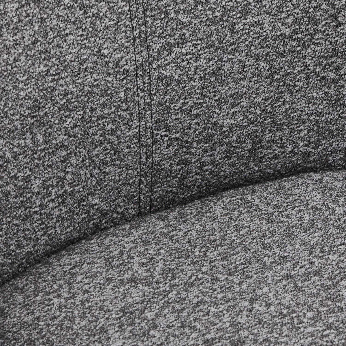 ARMLEHNSTUHL-SET 2 Stück in Teddystoff - Schwarz/Grau, Textil/Metall (64/87/64cm) - Furnhouse