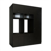 WASCHMASCHINENSCHRANK Serie 1 194cm Breit, 230cm Hoch - Schwarz, Holzwerkstoff (194/230/67cm)