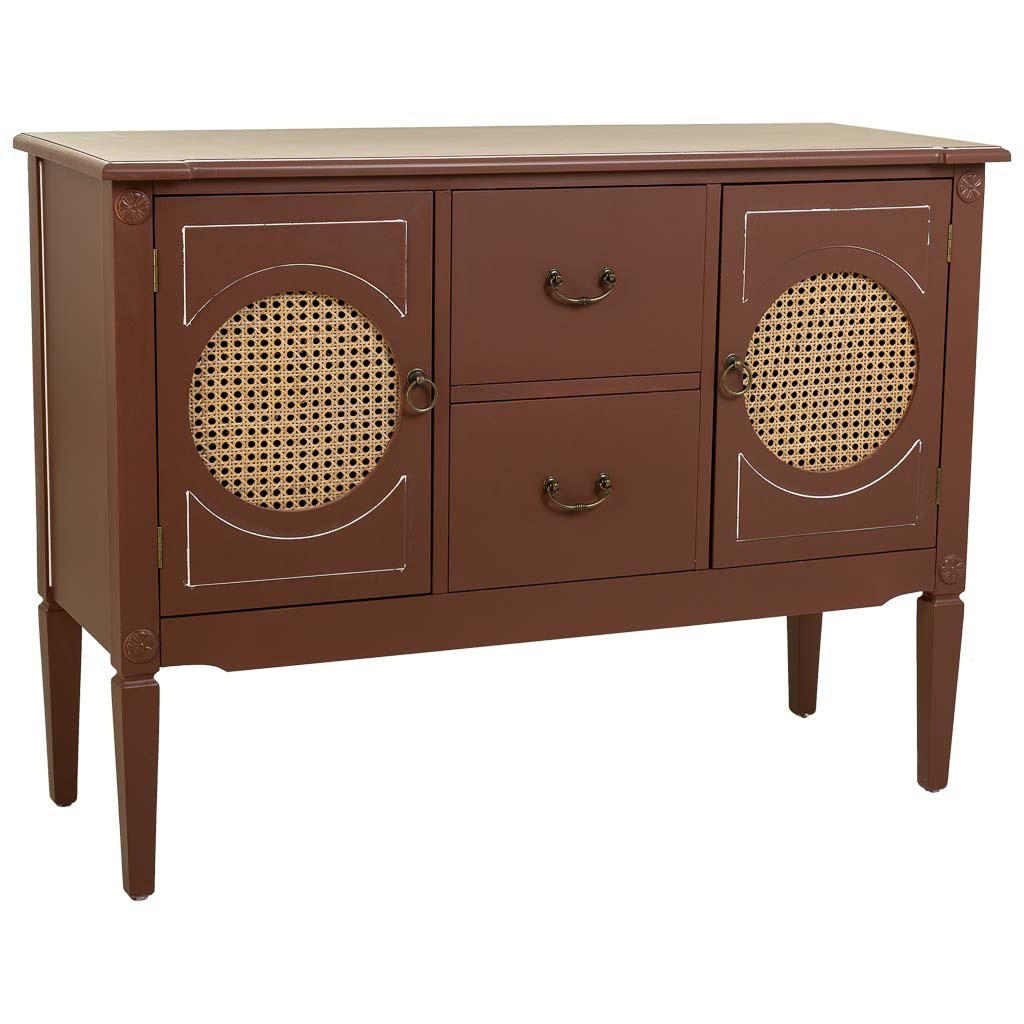 SIDEBOARD Sideboard aus Holz und Rattan braun, 106x40x78 cm - Braun, Holz (106/78/40cm) - Wanderlust