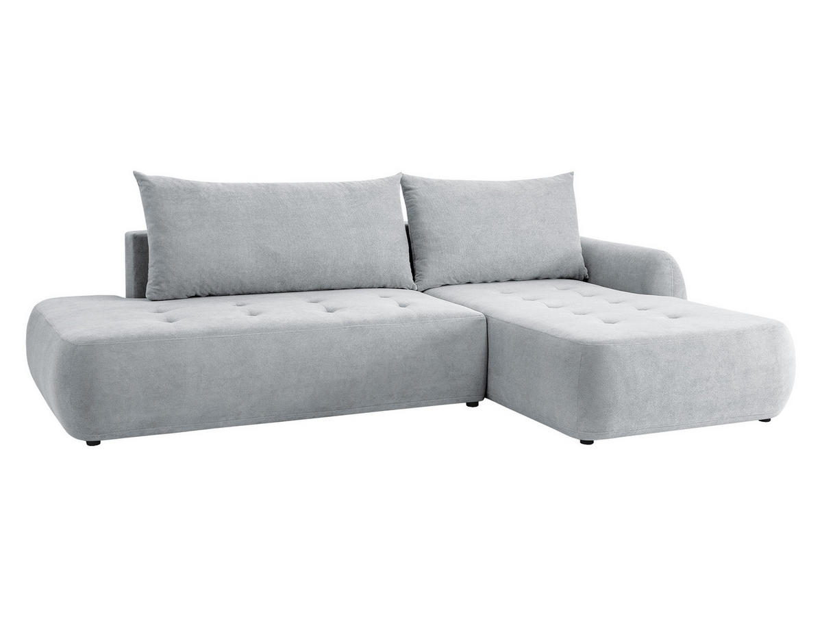 ECKSCHLAFSOFA Bueno I, Seite: Rechts - Hellgrau/Schwarz, Holz/Textil (185/300cm) - MIRJAN24