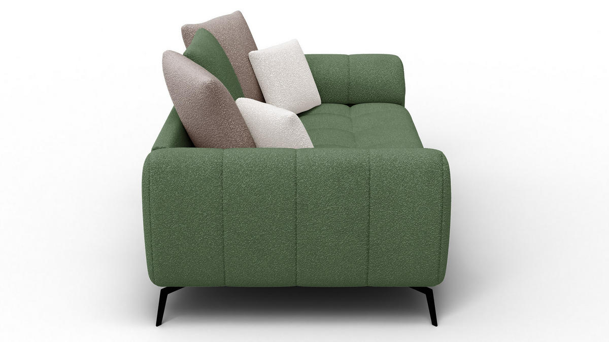 SOFA CALME 2,5-Sitzer, olive und beige - Olivgrün, Holz/Textil (199/92/108cm) - Courtois Laville