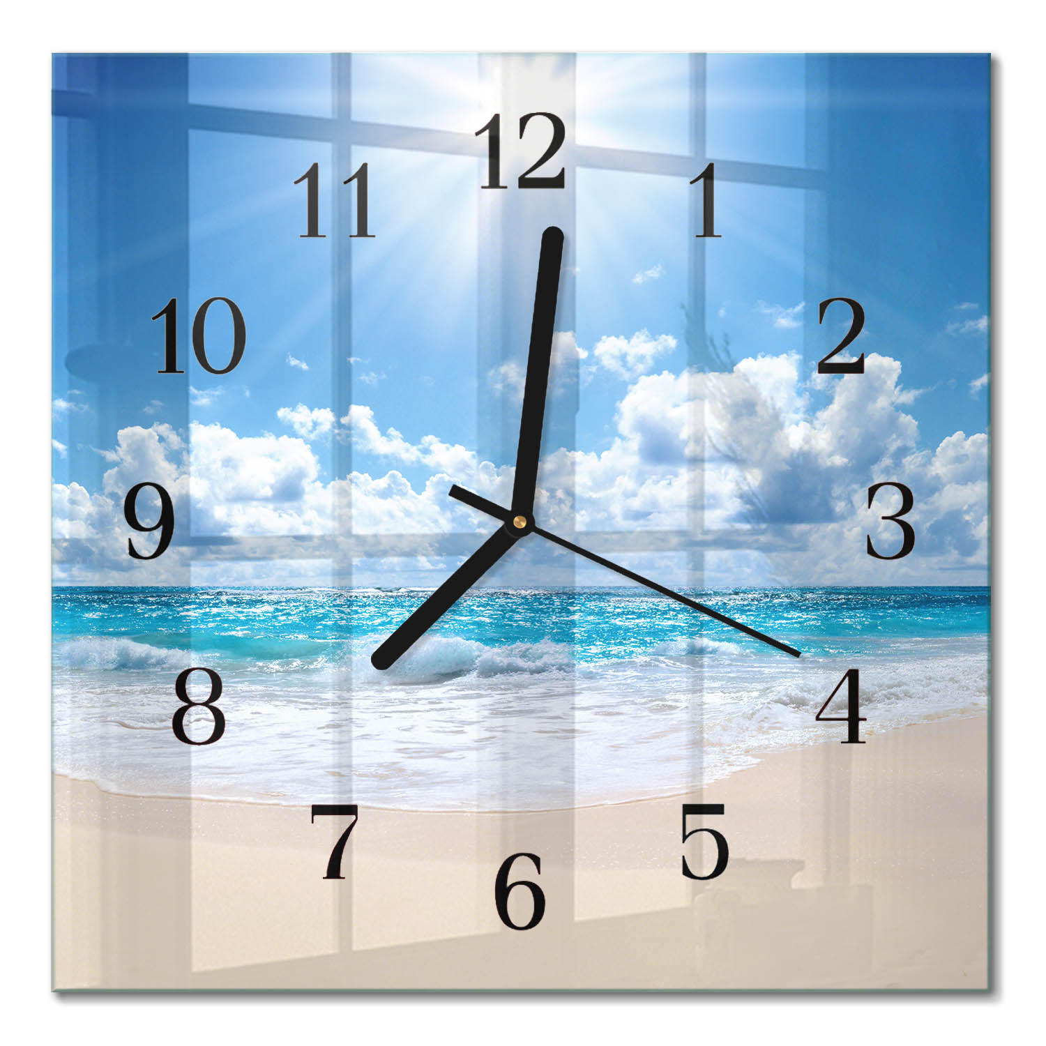 WANDUHR 30x30 cm - Meer - Blau, Glas (30/30/0.4cm) - TULUP