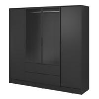 SCHRANK Schwarz ELLY Pojemna - Schwarz, Holzwerkstoff (206/200/51cm) - Sepro Meble