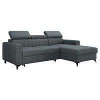 ECKSOFA Milano, Seite: Rechts 2R+LC - Blaugrau/Schwarz, Holz/Textil (236/172cm) - MIRJAN24