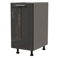 KÜCHENUNTERSCHRANK Essen D1D/40 Graphit Hochglanz / Grau Matt 40 / 50 / 82cm - Graphitfarben/Grau, Holz/Holzwerkstoff (40/82/50cm) - Feldmann-Wohnen