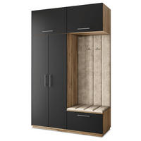 GARDEROBENSCHRANK REMA 150/240/60 cm Modern Eiche Wotan - Eiche Wotan/Schwarz, Holzwerkstoff (150/240/60cm) - MASSENO