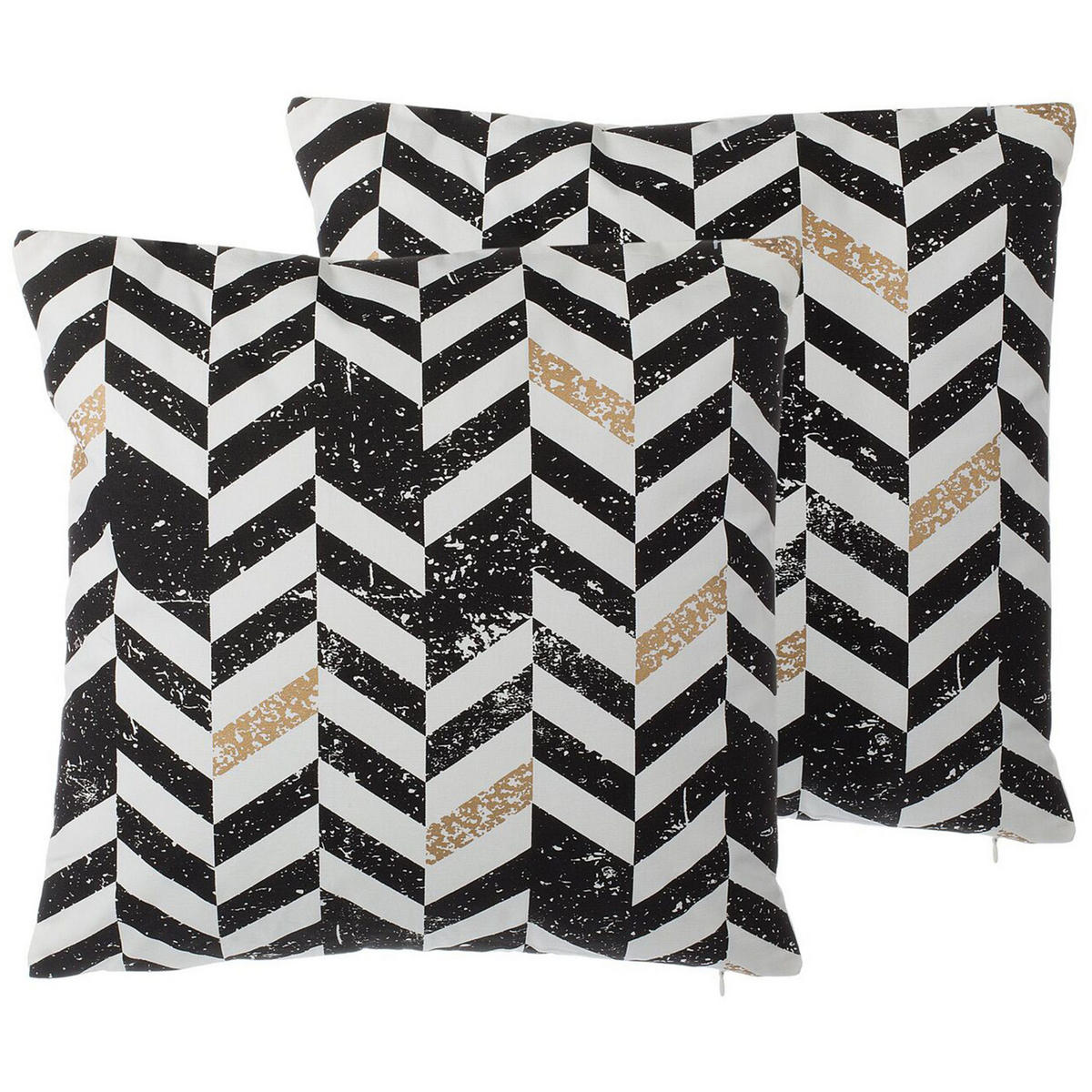 DEKOKISSEN 2er-Set Bunt 45/45 cm Helconia - Multicolor, Naturmaterialien/Textil (45/45cm) - Beliani